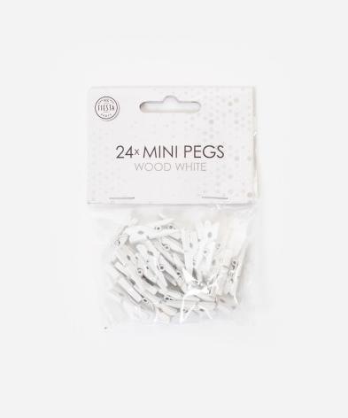 Produktbild Fiesta Mini Wäscheklammern aus Holz - Weiss - 24 Stück