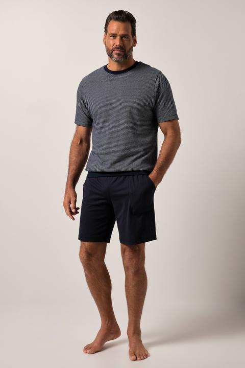 Actual product image JP1880 Schlafanzug, Homewear, Zweiteiler, T-Shirt mit Ringeln, Bauchfit, Shorts (6XL)