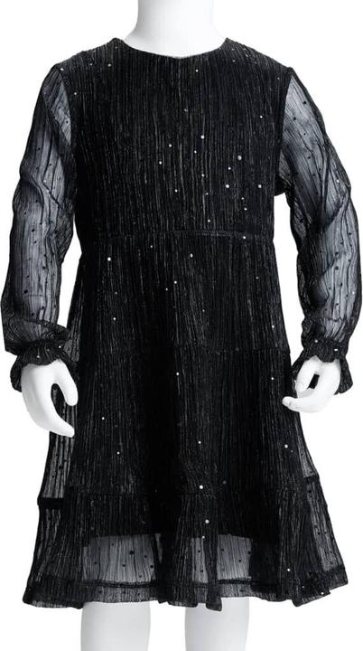 Produktbild vidaXL Kinderkleid mit Langen Ärmeln Schwarz 128,Aussenmaterial (128)