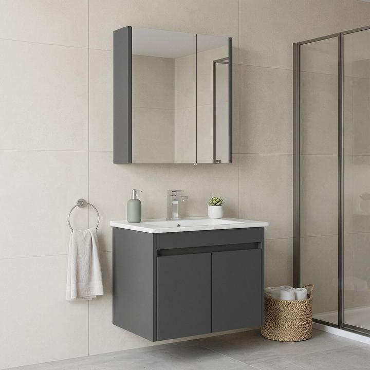 Produktbild Homitis Arno 65 Bathroom Cabinet With Sink & Mirror Set (2 Pieces)