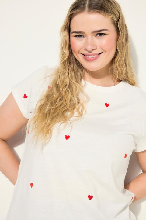 Actual product image Studio Untold Heart Print Cap Sleeve Tee (60)
