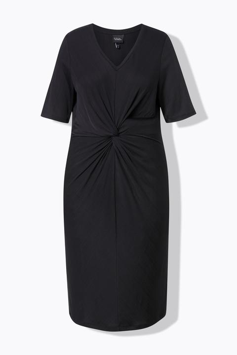 Produktbild Ulla Popken Jerseykleid, drapiert, V-Ausschnitt, Halbarm (58, 60)