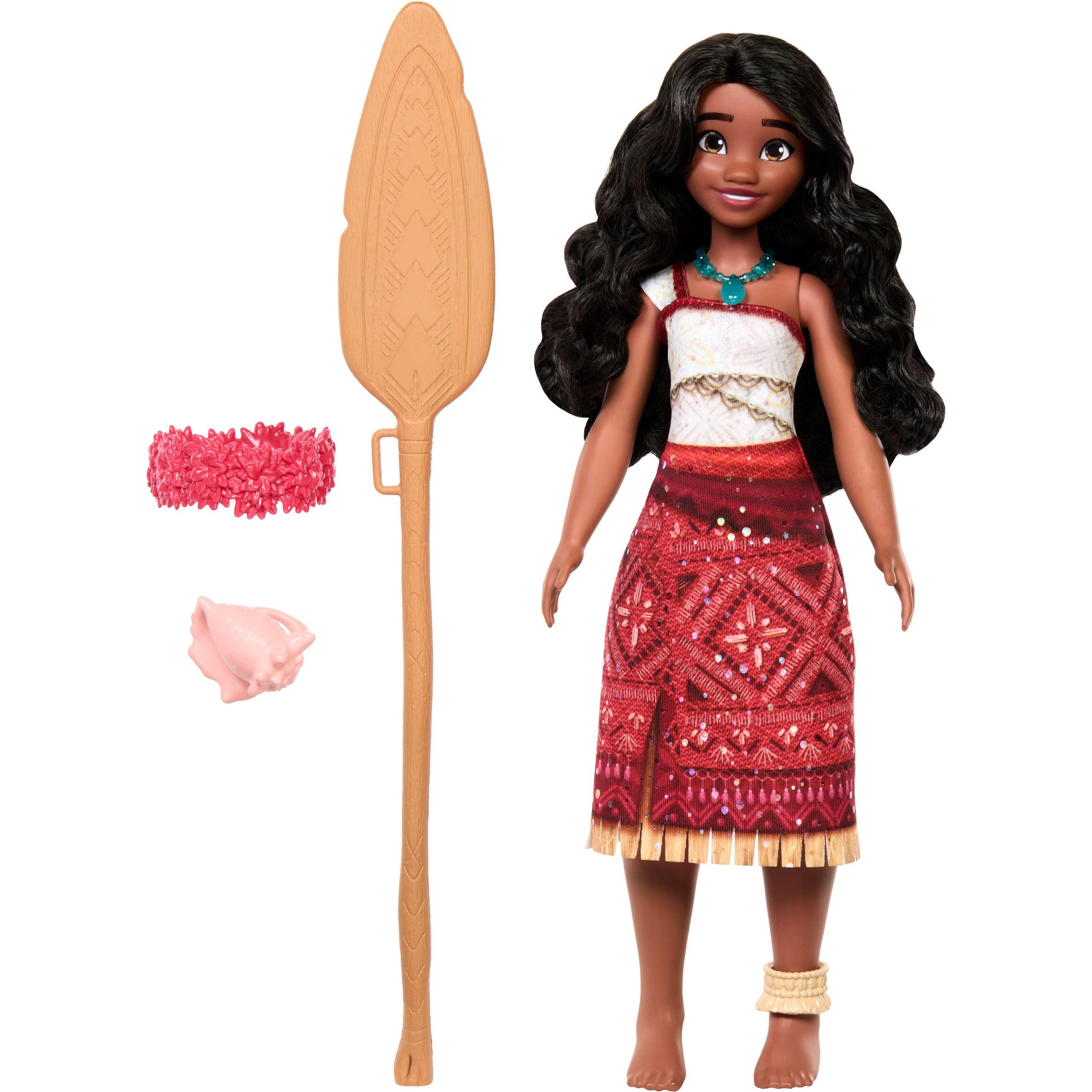 Mattel Disney Moana 2 Avventura canora Moana, bambola con abito e accessori firmati, canta "Noi siamo