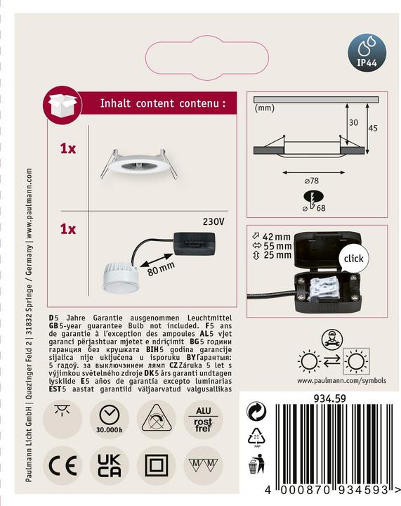 Produktbild Paulmann Einbauleuchte Nova Set (460 lm)