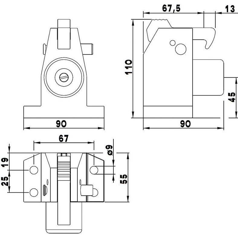 Thumbnail - Universal Textiles, Türstopper, Türfeststeller bis120kg, Anschlagpuffer, Fanghaken