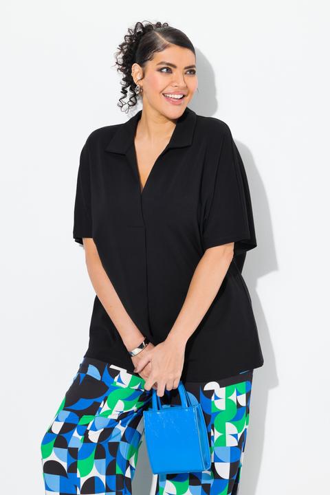 Actual product image Ulla Popken Oversized Collared Short Sleeve Sweatshirt (50, 52)
