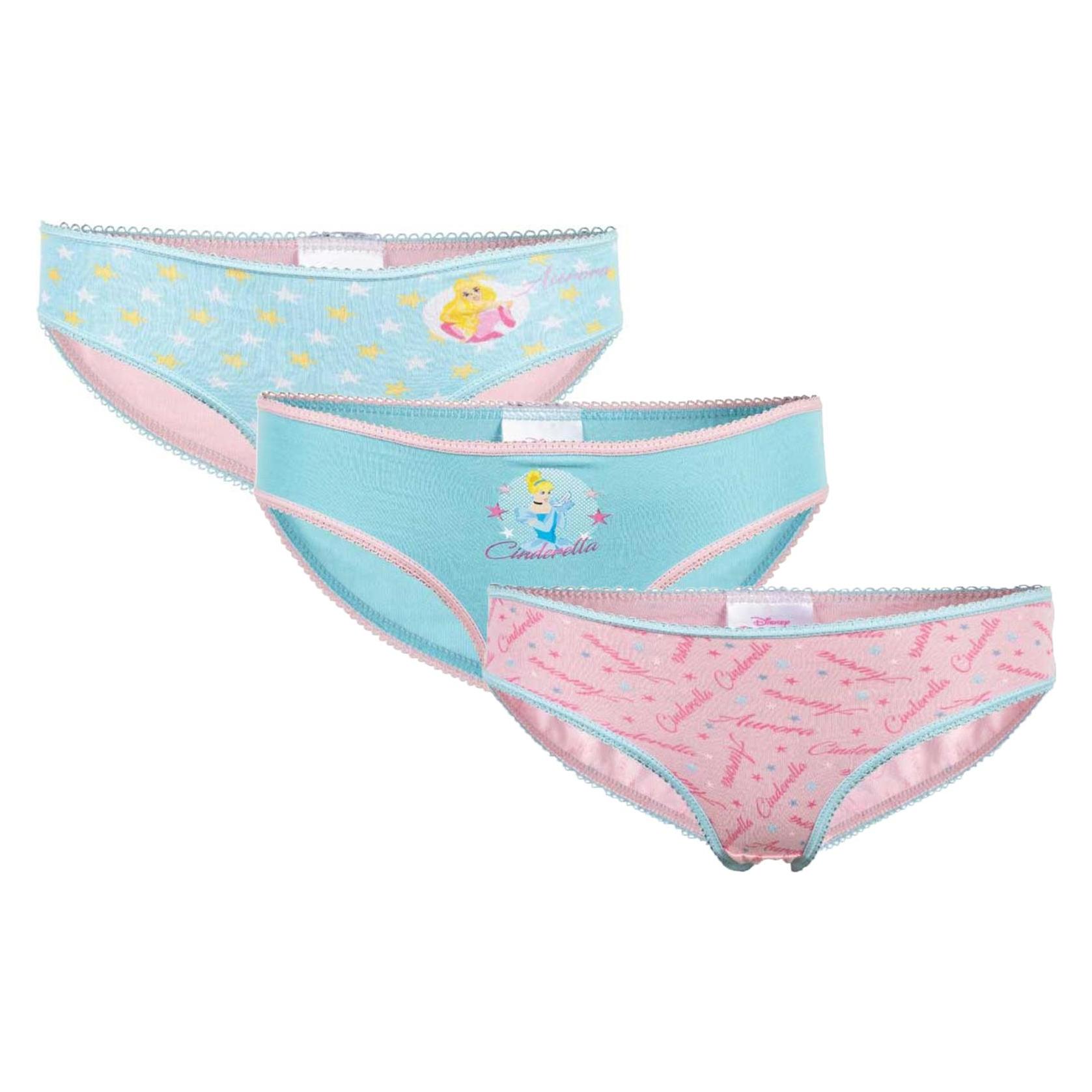 Disney, Mädchen, Unterhosen, Prinzessinnen – Slips (3er-Pack), Mehrfarbig, (122, 128, 3er Pack)