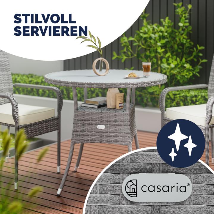 Actual product image Casaria Polyrattan Balcony Table (80 cm)