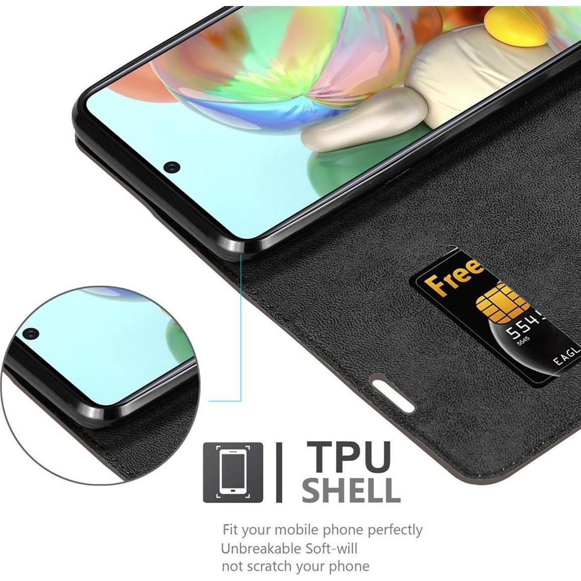 Thumbnail - Cadorabo Book Invisible Magnet Cover (Samsung Galaxy A71 5G), Smartphone Hülle, Braun