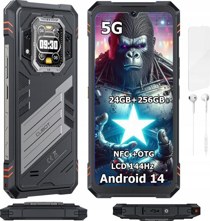 Actual product image Cubot Smartphone with 6.72-inch FHD+ display, 24 GB RAM, 256 GB ROM, 100 MP camera, Android 14 (256 GB, Black, 6.72", Dual SIM, 5G)