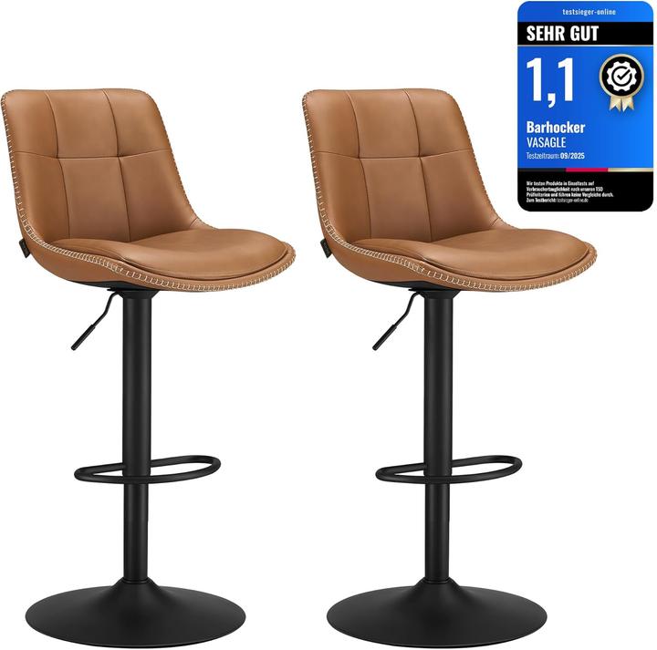 Vasagle Barhocker 2er Set 48 x 90 cm/112 cm