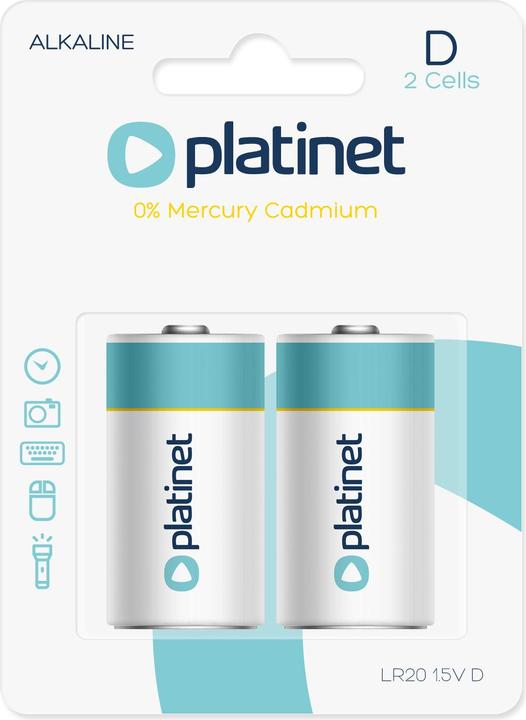Image du produit Platinet pila alcalina d lr20 blister*2 (2 pcs, D, 12000 mAh)