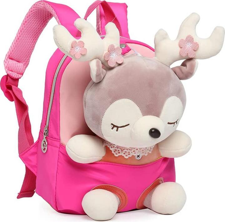 Produktbild Only-Bags.Store Kleiner Kinderrucksack,Abnehmbarer Plüschpuppen-Kindergartenrucksack