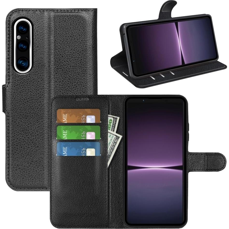 Screenguard Sony Xperia 1 V Leather Guard Lederhülle (Sony Xperia 1 V), Smartphone Hülle, Schwarz