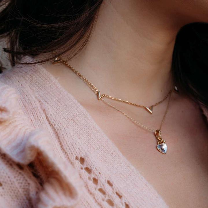 Actual product image Bijouteria Neck jewelry (Silver 925, Premium crystal, Gold plating (gold-plated), 47 cm)