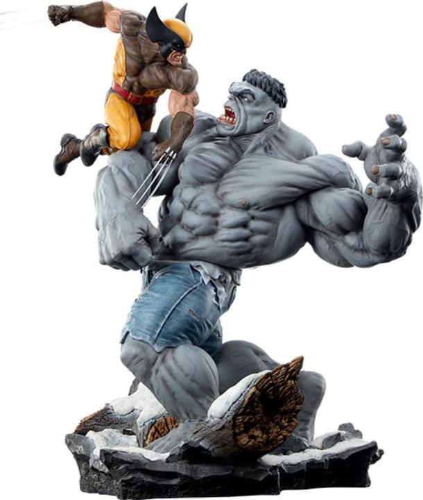 Actual product image Sideshow Marvel Statue Grey Hulk vs Wolverine 58 cm