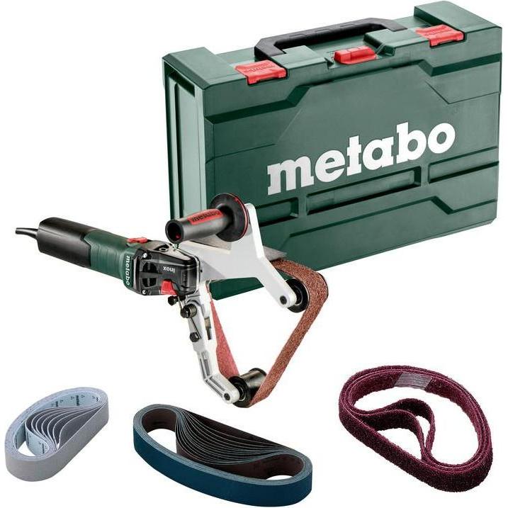 Metabo, Schleifmaschine + Poliermaschine, 602243500 Rohrbandschleifer RBE 15-180 Set Stahlblech-Tragkasten (Rohrbandschl...