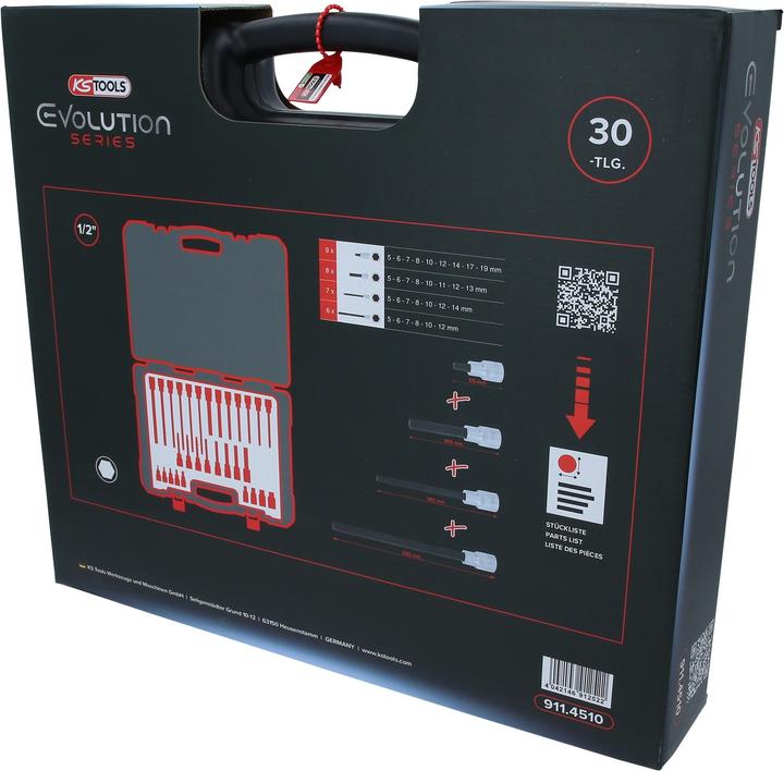 Actual product image KS Tools 1/2 Bit socket set for hexagon socket screws, 30 pcs.