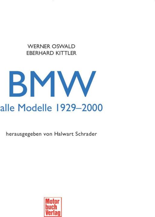 Produktbild BMW Automobile (Deutsch, Eberhard Kittler, Halwart Schrader, Werner Oswald, 2021)