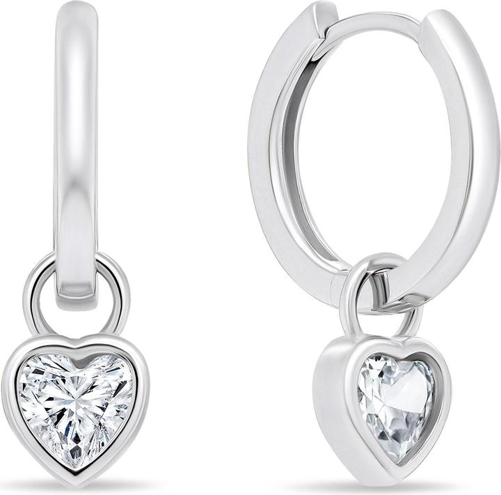 Immagine prodotto Brilio Argento - Orecchini d'argento con cuori 2 in 1 EA528W (Argento)