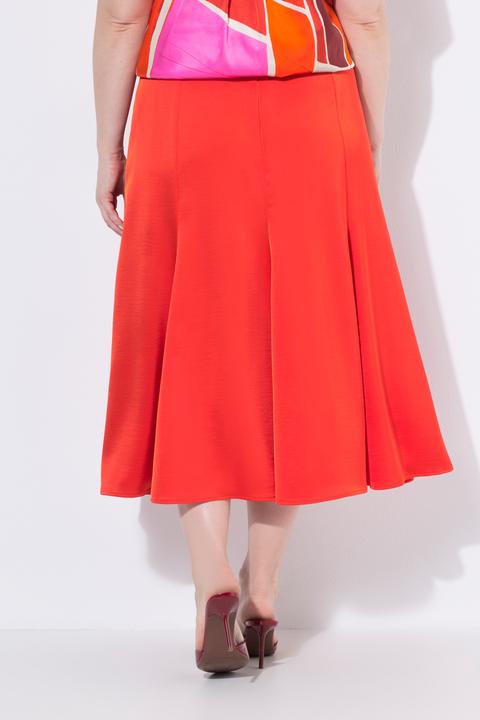 Produktbild Ulla Popken Satin-Maxirock, Glocken-Silhouette, Elastikbund (58, 60)