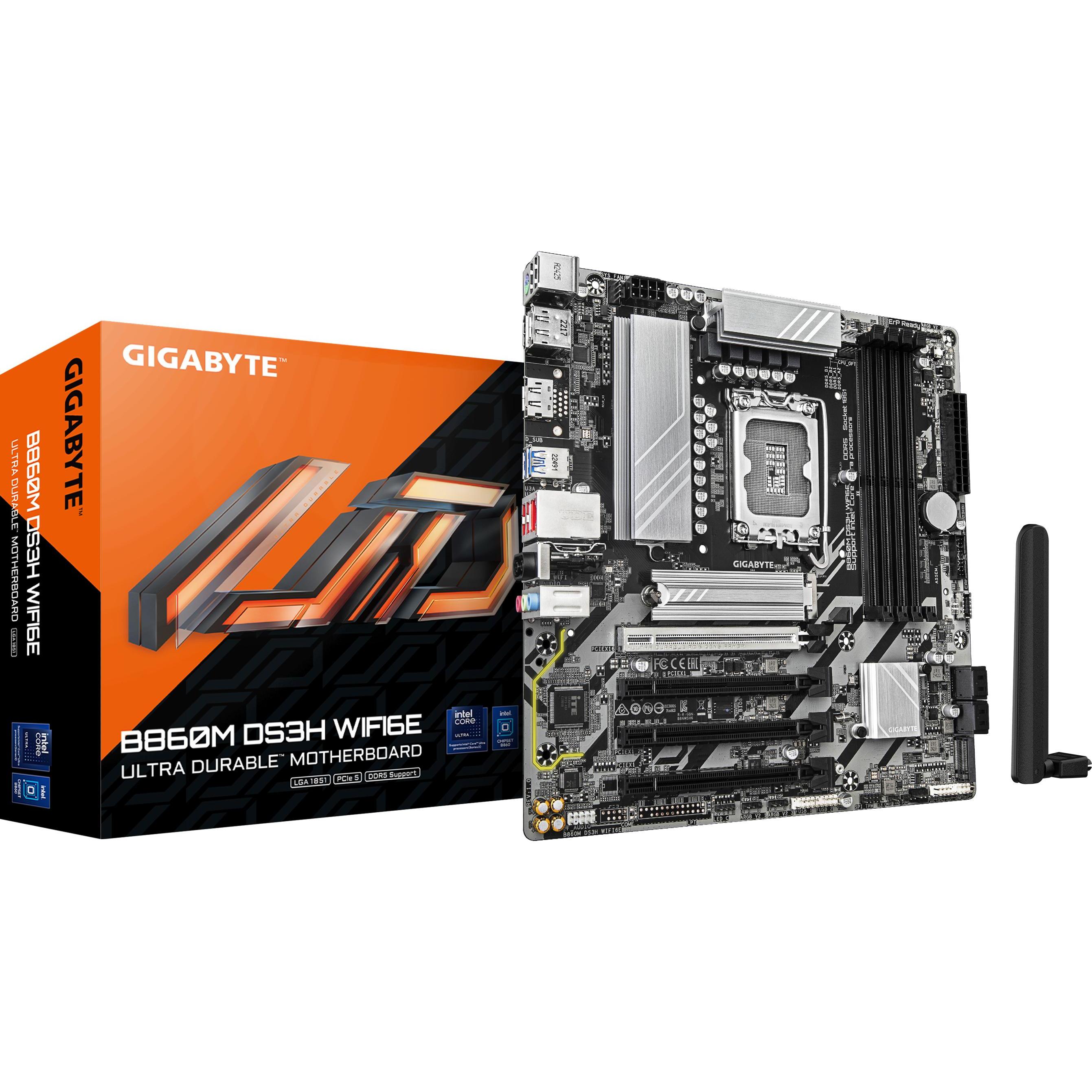 Gigabyte MB GBT Intel 1851 B860M DS3H WIFI6E (LGA 1851, Intel B860, mATX), Mainboard