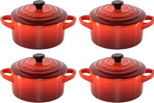 Productafbeelding Le Creuset Mini Cocotte Set van 4 "Kersenrood