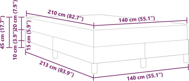 Produktbild vidaXL Boxspringbett (140 x 210 cm)