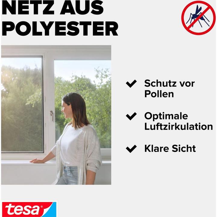 Produktbild tesa 2x Pollenschutzgitter, für Allergiker, zuschneibar inkl. selbstklebendem Klettband (130 x 150 cm)