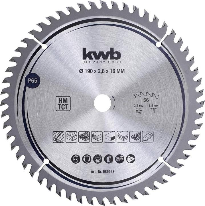 Productafbeelding kwb 586568 Cirkelzaagblad 190 x 16mm 1pc.