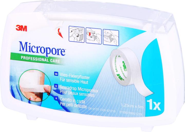 Produktbild 3M Heftpflaster mit Dispenser 12.5mmx5m weiss (1 x)