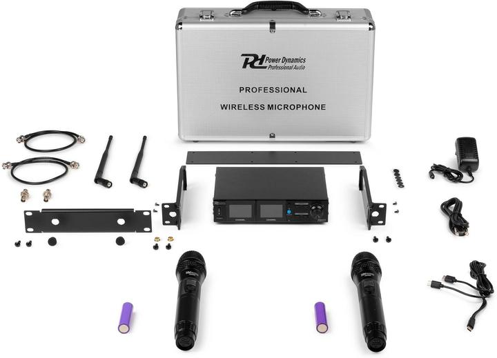 Actual product image Power Dynamics PD522 microfoonsysteem met 2 draadloze UHF microfoons - 2x 100 kanalen