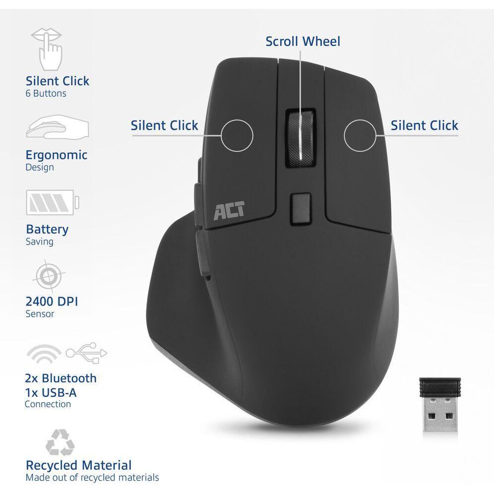 Thumbnail - ACT AC5146 (Kabellos), Maus, Schwarz