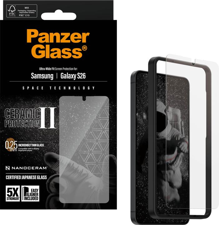 Produktbild PanzerGlass Ceramic Ultra-Wide Fit (1 Stk., Samsung Galaxy S26)