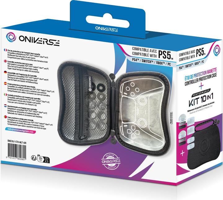 Oniverse Controller Case With 10 Accessories 4 Rings 6 Silicon Cap - Grey