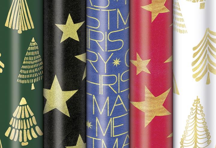 Actual product image Zoewie Christmas Gift Paper Rolls 'Golden Glam (Wrapping paper, 25 x)