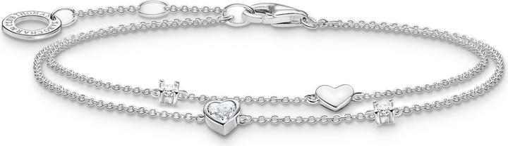 Image du produit Thomas Sabo Bracelet avec coeurs et pierres blanches (19 cm, Argent 925)