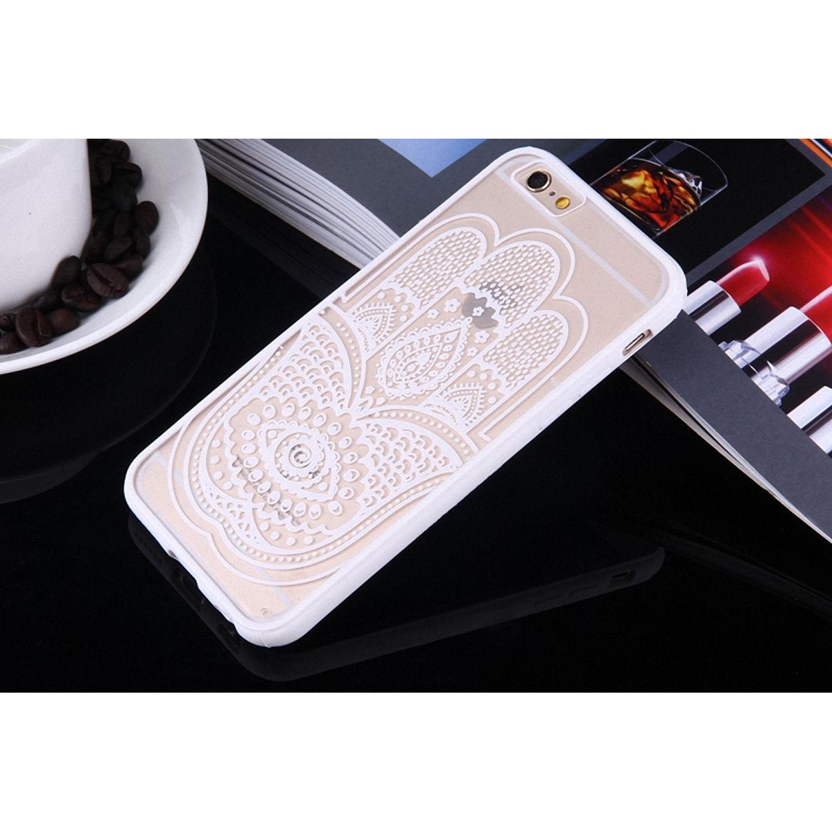 Thumbnail - König Design Apple iPhone 8 Plus Handy Hülle Mandala Case Schutz Motiv Hand Fatima Weiss Neu (Apple iPhone 8 Plus), Smar...
