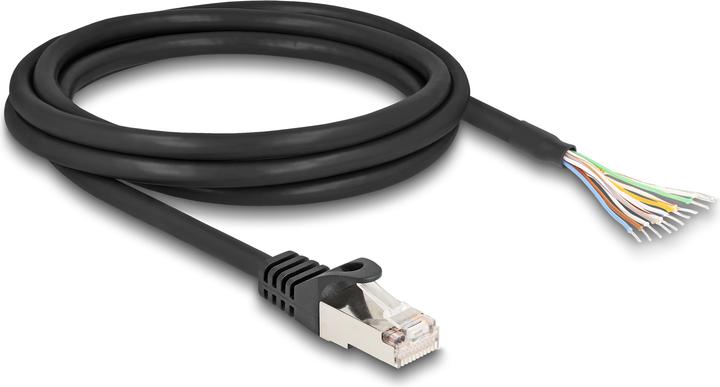 Actual product image Delock Cable RJ50 plug to open cable ends S/FTP 2 m black (S/FTP, 2 m)