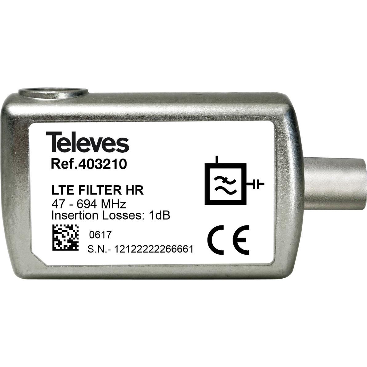 Televes Filter LTE-48/5G Innenbereich (LTE), Parabola + Antenna, Argento