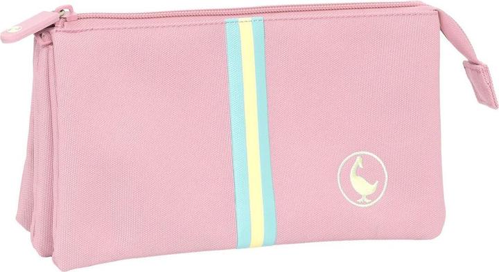 El Ganso Dreifaches Mehrzweck-Etui Pink Rosa 22 x 12 x 3 cm