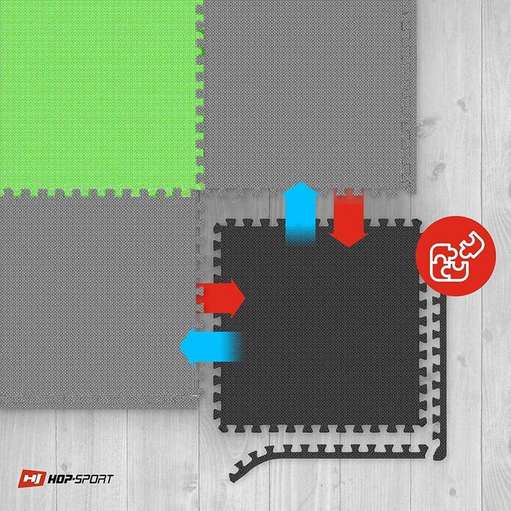 Actual product image Hs Hop-Sport 9er-Set rutschfeste Puzzlematte für Fitnessgeräte-Bodenschutz (1 cm)