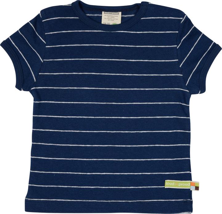 Actual product image loud + proud T-shirt Stripes with Linen Ultramarine (92)