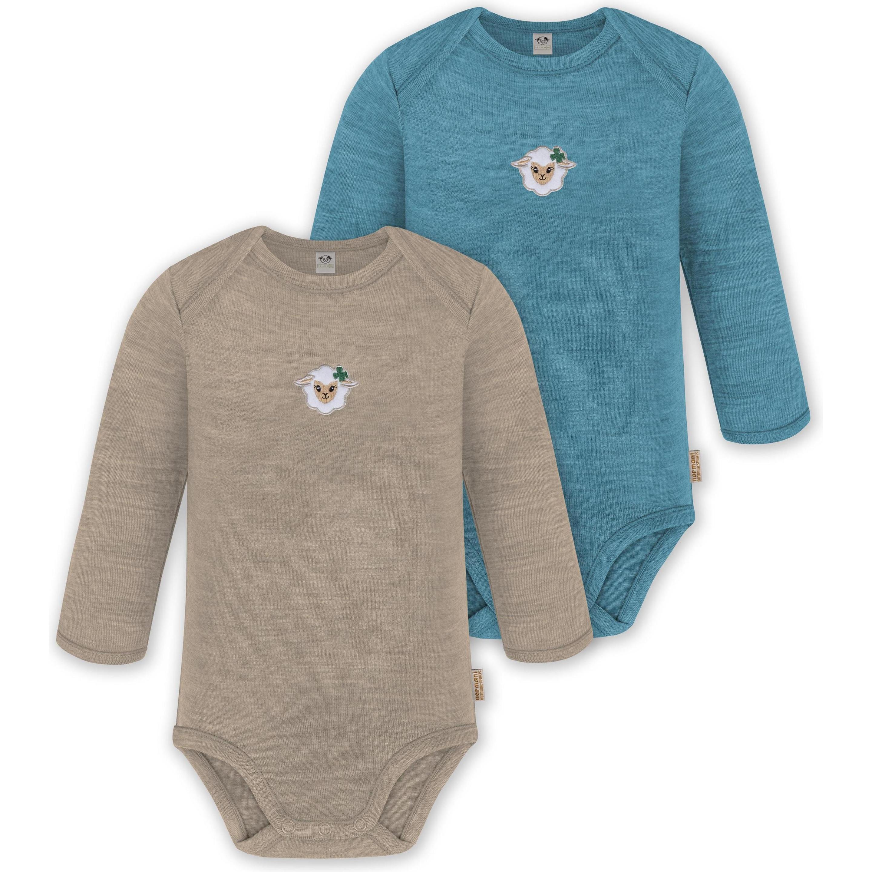 Thumbnail - Normani, Herren, Body, 2er Pack Baby Merino Body Langarm „Auckland" - 9373, Beige, (86)