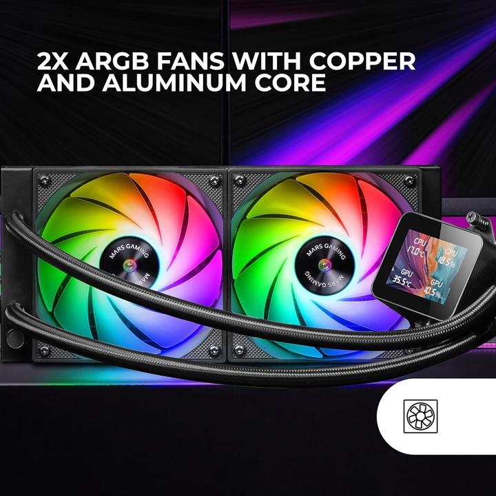 Image du produit Mars Gaming Kit Watercooling Aio Ml-Vision RGB - 240mm (Noir)
