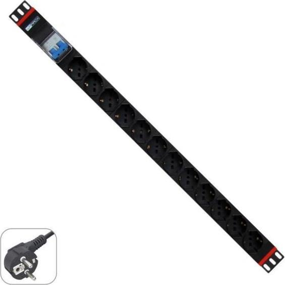 Actual product image Wp WPN-PDU-G02-12 extensions and extension cords 2 m 12 socket(s) AC Black
