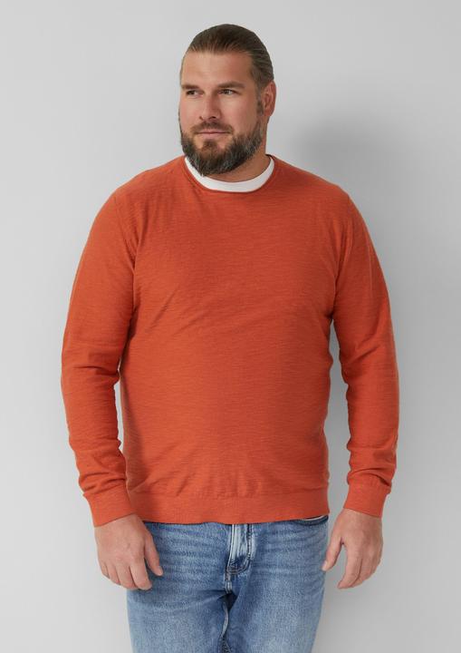 Produktbild s.Oliver Strickpullover Strickpullover mit Flammgarnstruktur und Rollkante (XXL)
