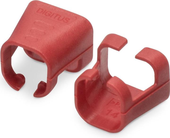Produktbild Digitus Farbclips für RJ45-Kabel Farbe Rot, 100 Stück Packung (CAT5e, 0.01 m)