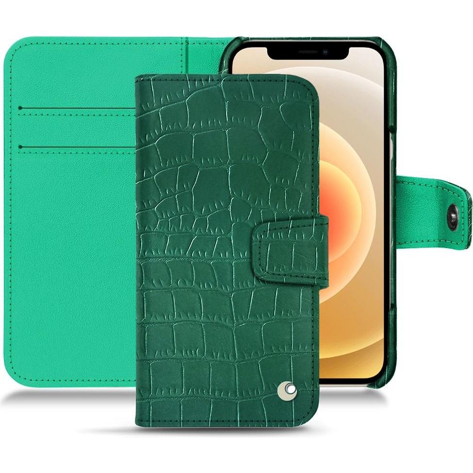 Noreve Lederschutzhülle Wallet (Apple iPhone 12 mini), Smartphone Hülle, Grün