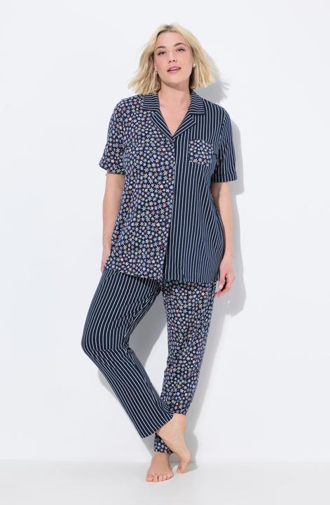Produktbild Ulla Popken Pyjama, Mustermix, Reverskragen, Halbarm (58)